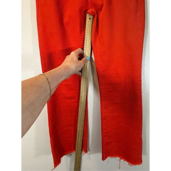 Current/Elliott "The Kick Jean" Fiery Red Cropped Ankle Jeans Women’s Size 25 - Picture 12 of 13